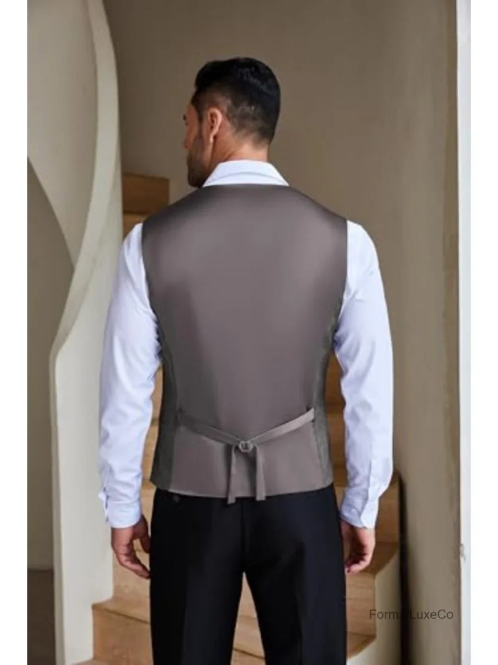 Slim Fit Suit Vest Formal Waistcoat for Men with 5 Buttons & Pockets